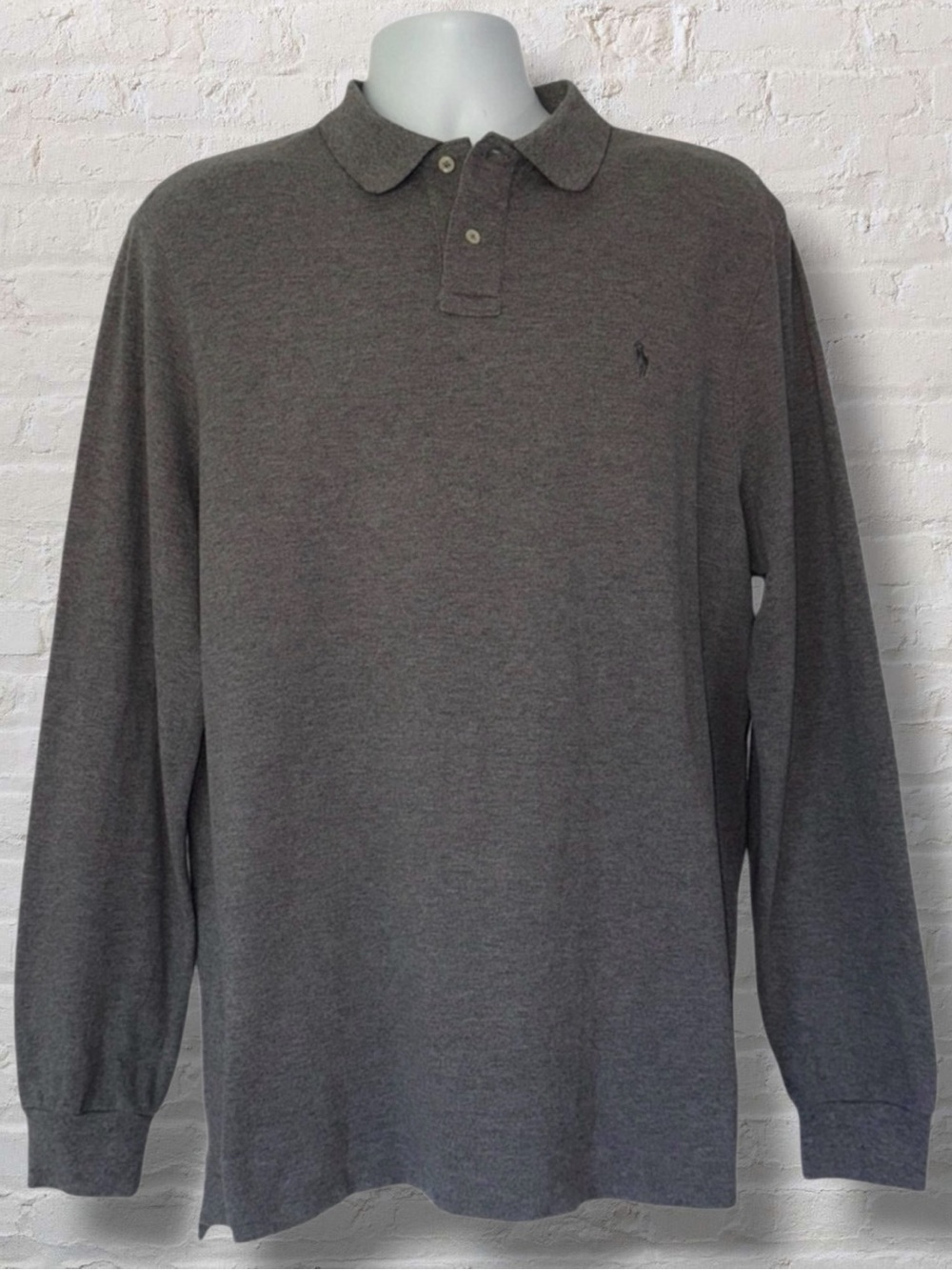 🐎 Polo Ralph Lauren Long Sleeve Polo Shirt Men’s XL Classic Fit Gray
